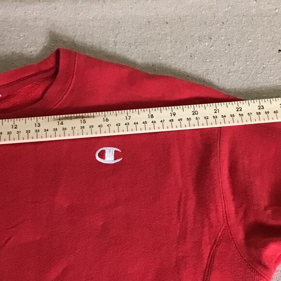Champion Woman Sweatshirt Sz. Med Red Vintage Cropped Sweatshirt Comfy Y2k EUC - Picture 7 of 9